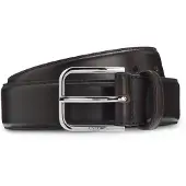 BOSS Ceinture Business en cuir avec boucle en argent poli