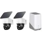 Eufy SoloCam S340 pack de 2 + HomeBase 3 (2880 x 1620 Pixels), Caméra réseau, Blanc, Noir