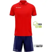 Givova Street Short Sleeve Set Blanc,Bleu XL Homme