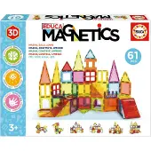 Educa Jeu éducatif - Magnetics - Jeu de construction magnétique 3D de 61 pièces pour les enfants à partir de 3 ans