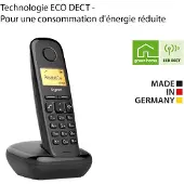 Gigaset Téléphone fixe sans fil A270 Noir
