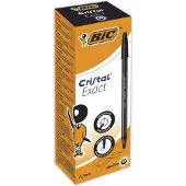 BIC Stylo à bille Cristal Exact, couleur du trait : noir (20x)