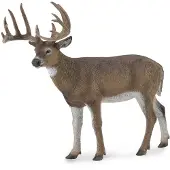 Collecta Figurine de cerf peinte à la main avec queue blanche L