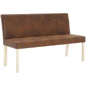vidaXL Banc 139,5 cm Marron Similicuir daim