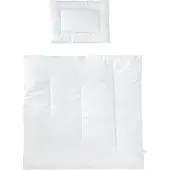 Roba Literie Matelassée, Set De Berceau Pour Toute L'année, Blanc, Duvet 80 X 80 Cm Et Oreiller 40 X 35 Cm
