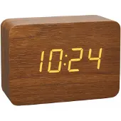 TFA-Dostmann TFA CLOCCO - Réveil - rectangulaire - électronique - bureau - marron