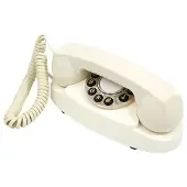 GPO Protelx GPO Audrey Téléphone avec cadran à boutons poussoirs Style années 1950 ivoire