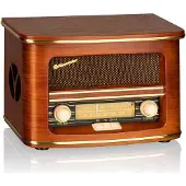 Roadstar HRA1500 UEMP Vintage Houten Hifi System - Radio FM, lecteur de CD et USB (AM, FM, Bluetooth), Radio, Marron