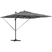 vidaXL Roma Parasol avec barres lumineuses LED Anthracite 286 x 284 x 270 cm