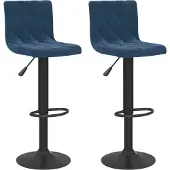 vidaXL Tabouret de bar 2 pcs. Velours bleu