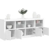 vidaXL Sideboard avec lampes LED blanc 163x37x67 cm