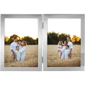 Hama Double cadre aluminium Calais argent 2 photos 13x18 cm