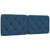 vidaXL Coussin de tête de lit Bleu 140 cm Tissu