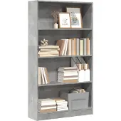 vidaXL Bibliothèque gris béton 80x24x143 cm bois d'ingénierie