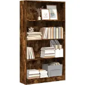 vidaXL Bibliothèque chêne fumé 80x24x143 cm bois d'ingénierie