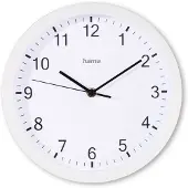 Hama Horloge murale "Elba", Ø 25 cm, sans tic-tac, blanc