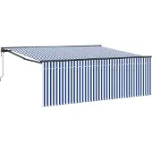 vidaXL Store rétractable bleu et blanc 400 x 300 cm