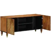 vidaXL : Meuble TV, couleur miel, 105 x 33 x 46 cm, en bois massif de manguier
