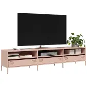 vidaXL Armoire TV rose 202x39x43,5 cm Acier laminé à froid