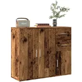 vidaXL Sideboard imitation vieux bois 91x29,5x75 cm Bois composite