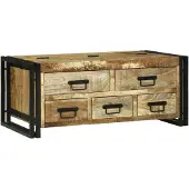 vidaXL Table basse 90X50X38 cm en bois de manguier brut massif. Lumarko