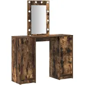 vidaXL Table de maquillage , couleur marron, 102 x 33 x 135 cm, en panneaux de particules