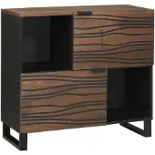 vidaXL Meuble de rangement , en bois de manguier massif, finition noyer, dimensions : 80 x 33 x 75 cm