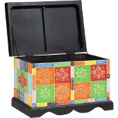 vidaXL Boîte de rangement Multicolore 60 x 40 x 40 cm Bois massif de manguier