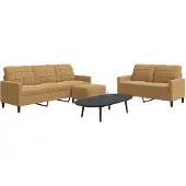vidaXL Ensemble de canapés 3 pièces avec coussins Marron Velours