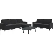 vidaXL Ensemble de canapés 3 pièces avec coussins Noir velours