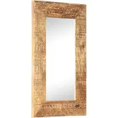 vidaXL Miroir sculpté à la main 80x50x2,5 cm bois de manguier solide
