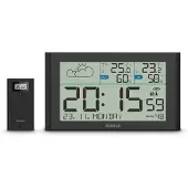 Hama Wetterstation Sylt, mit Außensensor, Funk, Wecker, Schwarz (00222216)