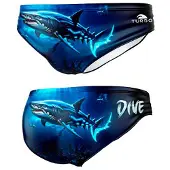 Turbo Shark Dive Swimming Brief Bleu 9-10 Years Garçon