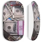 MANIACASE Souris sans fil - Dollars billets - Blanc - Clé USB wifi - Compatible Mac et PC