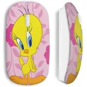 MANIACASE Souris Sans Fil - - Titi Pink Design - Rose - USB wifi - Compatible Mac et PC