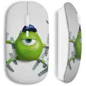MANIACASE Souris Sans Fil - - Monstre et Compagnie - Vert - Clé USB Wifi - Compatible Mac et PC