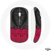 MANIACASE Souris Sans Fil - Squid Game - The Front Man et Soldats - Rouge - USB Wifi - Compatible Mac et PC