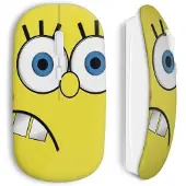 MANIACASE Souris Sans Fil - Bob l'Éponge - Jaune - Compatible Mac et PC - Clé USB Wi-Fi incluse