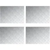 vidaXL Plaques à damier 4 pcs Argent 70 x 50 cm Aluminium