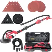 Arebos Ponceuse Girafe Ø 225 mm Barre télescopique Tête Pivotante (Double Pad)