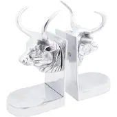 vidaXL Serre-livres 2 pcs Argent 17x15x27 cm Aluminium Bull