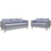 vidaXL Ensemble de canapés à 2 places et à 3 places Tissu Gris clair
