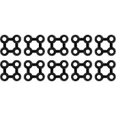 vidaXL Connecteurs de tapis 10 pcs caoutchouc noir