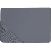 Beliani Drap-housse coton gris foncé 90 x 200 cm JANBU (90 x 200 cm)