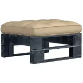 vidaXL Pouf palette de jardin noir bois de pin imprégné