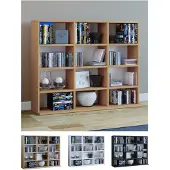 VCM Megosa Mini Sammelregal Etagère bibliothèque Rangement, Bois, Noir, 69,2 x 102,1 x 23 cm