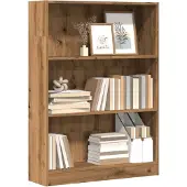 vidaXL Bibliothèque chêne artisanal 80x24x109 cm bois d'ingénierie
