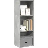 vidaXL Bibliothèque gris béton 40x30x114 cm bois d'ingénierie
