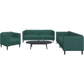 vidaXL Ensemble de canapés 3 pièces vert foncé Tissu