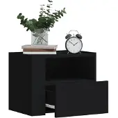 vidaXL Tables de chevet murales 2 pcs noir 45x30x35 cm